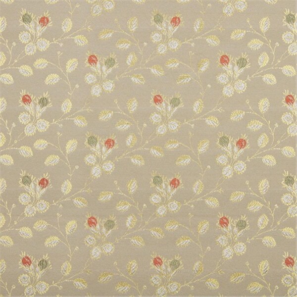 Designer Fabrics 54 in. Wide Gold- White- Red And Green- Floral Brocade Upholstery Fabric D147 - main